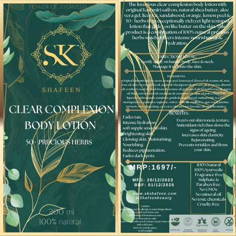 Clear Complexion Body Lotion 50+ Herbs